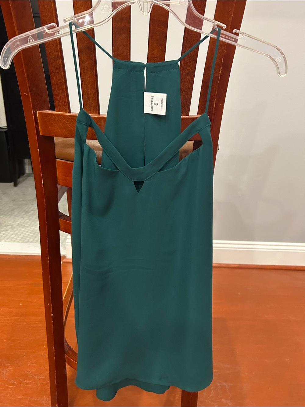 Express Green Halter top with Cross-Back Straps